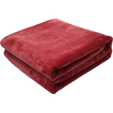 Sollbry Manta polar: suave y ligera, ideal para cama, sofá, camping y viajes. Manta ultrasuave y cálida (130 x 180 cm, roja). (1/5)