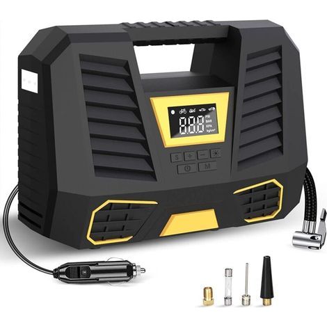 Compresseur À Air Portable 12 V 150 Psi avec Écran Numérique et Lampe LED pour Pneus de Voiture, Moto et Vélo (1/4)