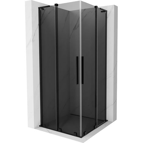 Mexen Velar L Duo Schiebetür-Duschkabine 90 x 90 cm, Graphit, Schwarz - 871-090-090-02-43-70 (1/5)