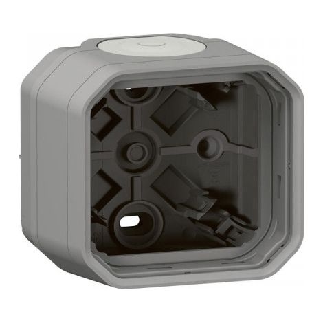 Legrand – Boîte de dérivation étanche 1 poste – 2 embouts à membrane amovibles – 1 entrée – gris – Pour chantiers humides