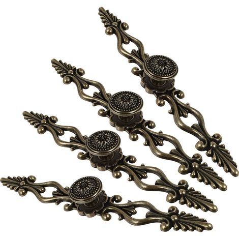 Poignée de porte allongée vintage GALPADA en alliage zinc, lot 4 (1/5)