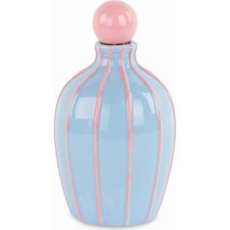 Cupido&Co. Oliera Azzurra Righe Rosa con Scatola D 9,5 Cm H 16,5 Cm (1/3)
