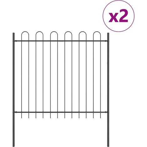 Maison Exclusive - Gartenzaun 2 pcs Grau 3,4 x 1,5 m Pulverbeschi