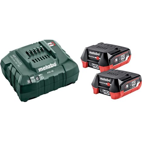 Metabo Basis-Set 2x LiHD 12V 4,0 Ah Akkus + Lader ASC55 im Karton (1/5)