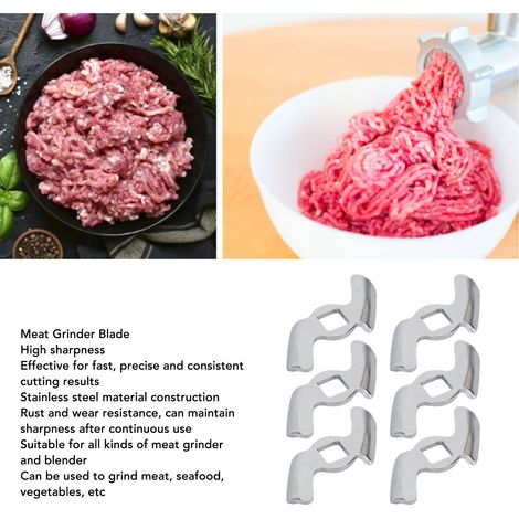Ortviai Lame de hachoir à viande en acier inoxydable – 6 pièces, compatible avec hachoirs et mixeurs (1/4)