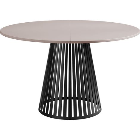 Mesa Prudentia, Cachemira + Negro, 76x0x0cm, Alargamiento, Aglomerado laminado, Metal