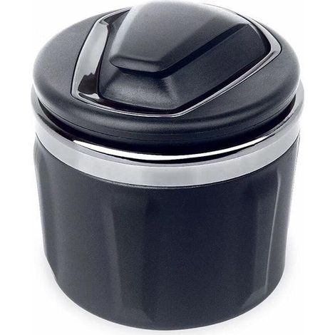 Cendrier de voiture argenté, exclusivement conçu pour les BMW Série 1/3/5/7 et X1/X3/X5/X6, avec éclairage LED et couvercle. (1/4)