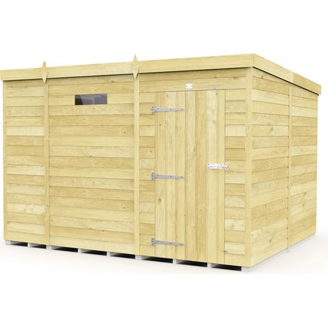 9 x 8 Feet Pent Security Shed - Single Door - Wood - L231 x W276 x H201 cm