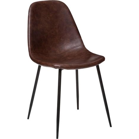 Fauteuil Vladi effet cuir cognac (1/5)