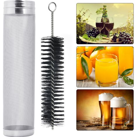 Filtre à bière en acier inoxydable 304 avec brosse de nettoyage, filtres pour la fabrication de jus et de vin (1/5)