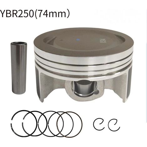 Piston 74mm pour Yamaha YBR250 / XTZ250 - Kit Complet avec Segments - Pièce de Rechange de Précision pour Moteur 250cc (1/4)