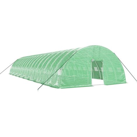 Serra tenda riparo piante fiori ortaggi con struttura in acciaio 108 m² 18 x 6 x 285 m verde 020044532