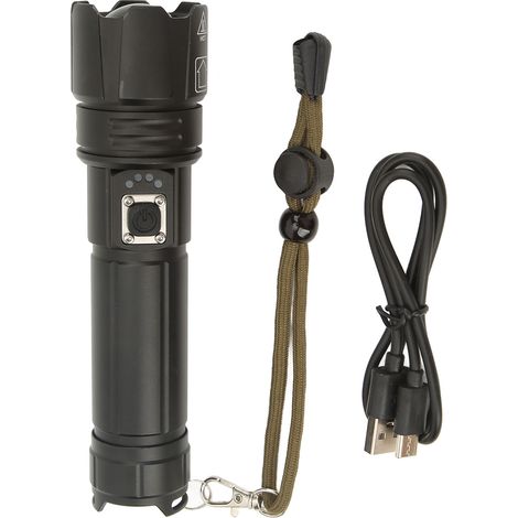 30W 1200LM Weiße LED-Taschenlampe, hohe Helligkeit, IPX4 wasserdicht, USB-betrieben, für Camping und Notfälle im Freien (1/5)