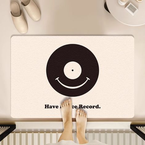 Ede Disque vinyle - 9 4060cm (terre de diatomées) Tapis de sol rétro en terre de diatomées, inspiré des cassettes audio et des disques vinyles. Tapis de salle de bain antidérapant, tapis de porte de s (1/5)
