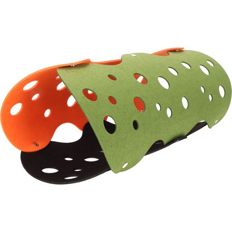 Tunnel pour Chat en Feutre DIY Démontable Épais et Doux avec Trous 50x20cm Orange Noir Vert Lot de 3 Pièces Jeu Sécurisé (1/5)