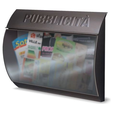 Alubox 71BUSTAGHPUB Busta Cassetta Raccoglipubblicita' in Lamiera Acciaio Apertura Vasistass colore Grigio Ghisa (1/3)