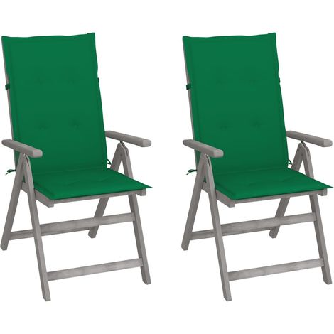 Garten-Liegestühle 2 Stk. mit Kissen Akazie Massivholz