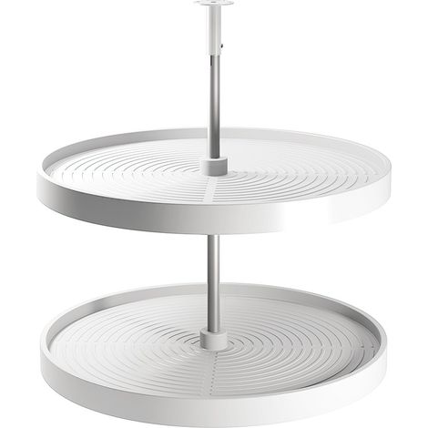 Emuca Set di piatti circolari da cucina Shelvo, per modulo da 800 mm, Tecnoplastica e Alluminio, Bianca