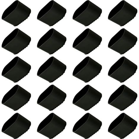 Tapas para sillas, XU, 20 piezas, tapas protectoras para patas, silla de plástico, 40x20 para tubos ovalados KZQ - KZQ (1/4)