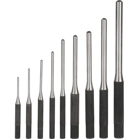 Ensemble de 9 outils professionnels robustes pour repousser les goupilles, en acier, outil manuel pour l'ingénierie mécanique (1/5)
