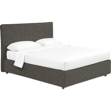 Letto Singolo Louth, Sfoderabile, Contenitore Made in Italy, Grigio Tortora