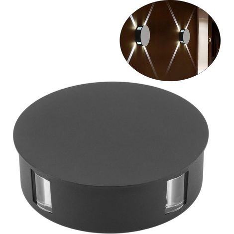 Applique murale LED créative et personnalisée en aluminium, 4 LED, 12 W, applique murale à faisceau lumineux sur quatre côtés, pour chevet, salon, couloir, KTV, restaurant, éclairage de passage, coque (1/5)