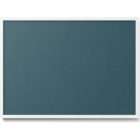 Tableau Magnétique en Métal Tableau pour Magnet - Motif Couleur bleu sarcelle foncé - Minimaliste - Cadre Blanc - 70x50 cm - Plaque Magnétique