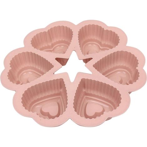 Moule à gâteau en silicone, lot de 3 pièces, en forme de cœur. Antiadhésif, facile à nettoyer, compatible four, micro-ondes, congélateur et lave-vaisselle. Idéal pour la cuisson de desserts et de bonb (1/4)