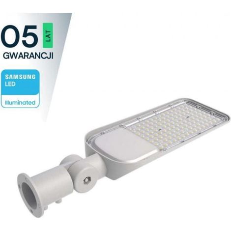 Farola LED de 100 W, 11480 lm, 4000 K, LED Samsung, IP65, color gris, 5 años de garantía, soporte ajustable, 2120426