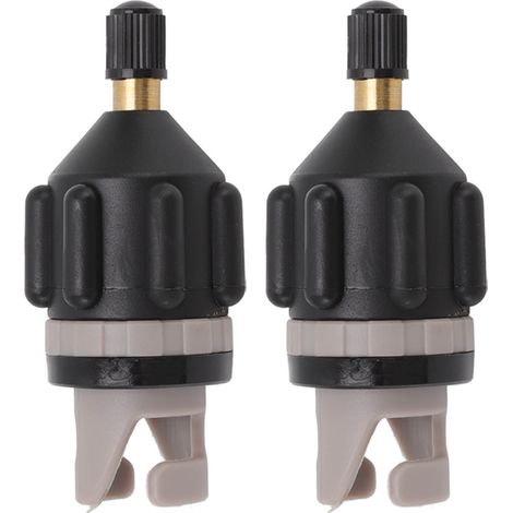 2 Adaptateurs de gonflage pour pompe à air - Buse pour paddle board, valve pour kayak, bateau gonflable, pompe de voiture - Noir - Lot de 2 pièces