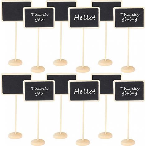BEBUSINGOTO Étiquettes de tableau noir Mini tableaux noirs Panneaux, Lot de 12 petits tableaux noirs Tableau noir (1/5)