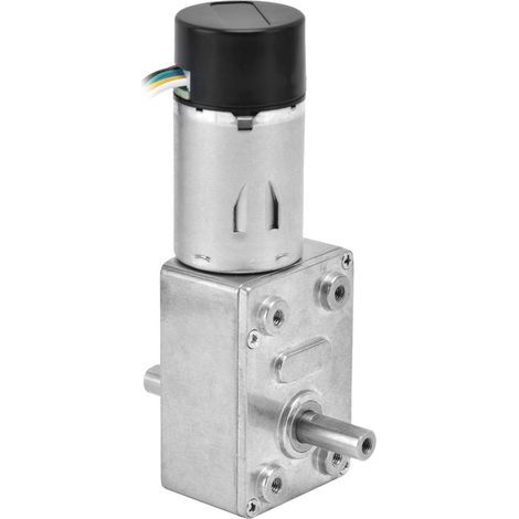 Gleichstrom-Schneckengetriebemotor, 15 mm Doppelwelle, Drehzahlreduzierer mit Encoder JGY-370DC12V 150 U/min (1/5)