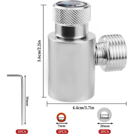 Adaptateur de Bouteille de CO2 Régulateur de Pression Réglable pour Cylindre de Soda Connecteur de Filetage Tr21-4 vers W21.8-14 pour Aquarium et Bière Maison (1/5)