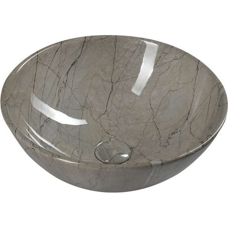 Sapho Dalma - Aufsatzwaschtisch, Durchmesser 42 cm, ohne Hahnloch, ohne Überlauf, grigio MM113 (1/4)