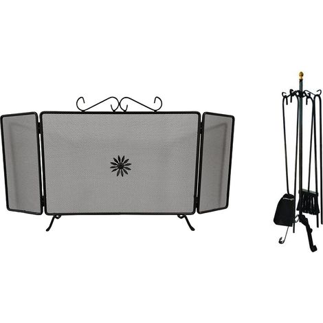 SET CAMINO PARASCINTILLE 100 X 48 CM + GRUPPO ATTREZZI PALETTA- PINZA-SCOPINO - (1/4)