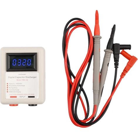 Testeur de Tension de condensateur numérique 800 V Décharge Rapide Outil de décharge Haute Tension Affichage de réparation électronique Protection de Maintenance(Blue Display) (1/5)