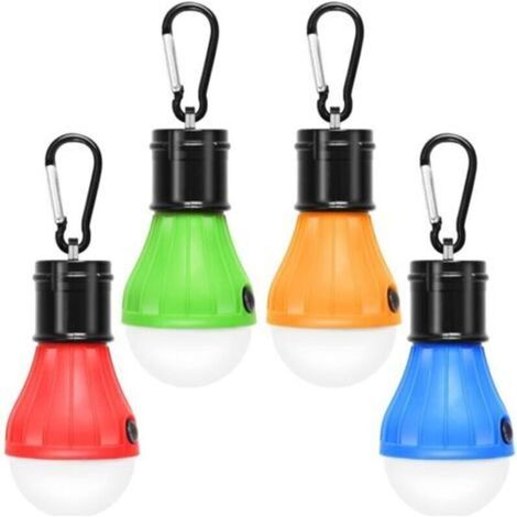 Paquete de 4 luces LED para acampar, senderismo, pesca, iluminación de emergencia impermeable, funcionan con pilas, para uso en interiores y exteriores.