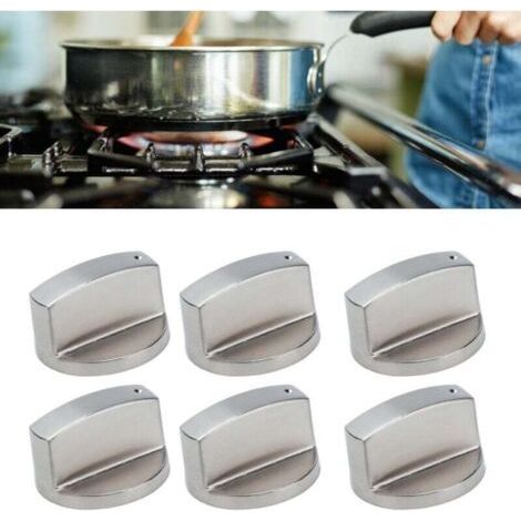 6Pcs 8mm Rotary Knob Zinc Alloy Control Knob Replacement for Gas Stove Microwave Oven 45°-- (1/5)