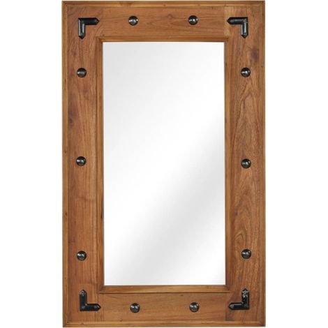 Specchio in Legno Massello di Acacia 50x80 cm vidaXL