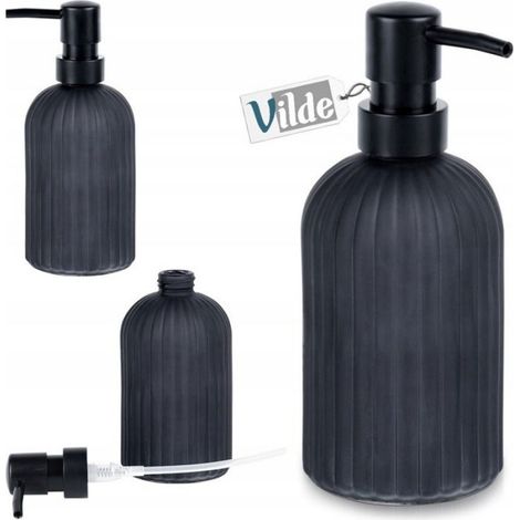 Distributeur de savon - Verre noir - 400 ml - Salle de bains cuisine - 1 pièce