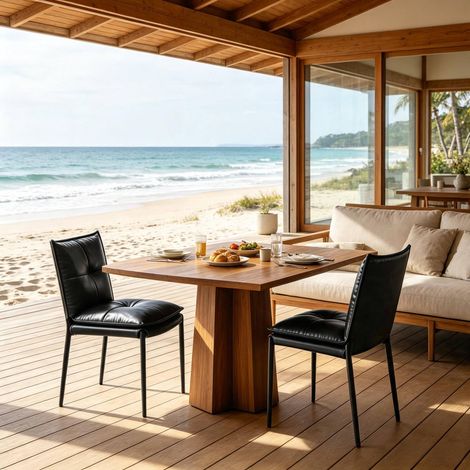 Sillas de comedor modernas, juego de 2, negro, 48 x 55 x 87 cm DESVIAE (1/5)