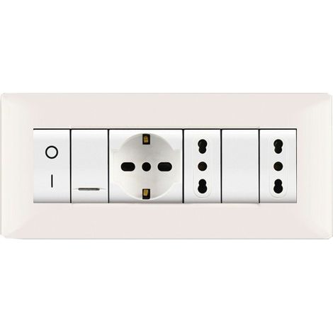 Placca Mylife Q 7 Moduli Bianco (Elettrocanali Cod. Ecl2887Wh)