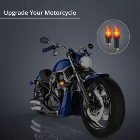 4pcs E-Marqué Clignotants Moto 10W Haute Puissance Ampoule Feu Clignotant Indicateur Lumière Ambre Étanche 12V pour M10 Universel Moto Scooter Cruiser Quad Off-Road (1/3)