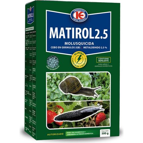MATIROL 2.5 MOLLUSQUITICO Anti Limacos, Controllo di lumache e lumache - Caso 500 Gr