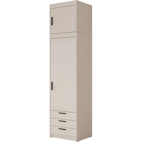Étagère Novduni 111, Beige, Avec des portes, Fermé, Avec tiroirs, Stratifié, Le nombre de portes: 0, Nombre de tiroirs: 0, 246x60x53cm