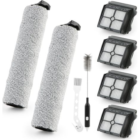 Pour iFloor 3 /Floor One S3 Rouleau De Brosse De Rechange Accessoires Aspirateur, Avec 2 Brosse à Rouleau,4 Filtre HEPA, 1 Brosse Pour Réservoir D'eau,1 Brosse de Nettoyage (1/5)