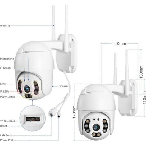 Caméra de Surveillance WiFi Extérieure 1080P Caméra de sécurité WiFi Audio bidirectionnel Détecteur de Mouvement Message Push IP66 (1/4)