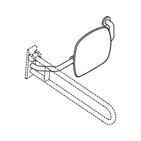 HEWI 801.51.9272R 90 Appui-dos Couleur 92, WA 230 mm, droit (1/2)