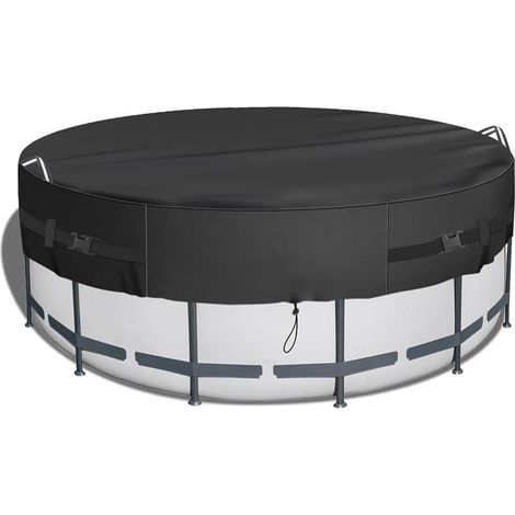 Bâche solaire ronde de 3 m résistante et imperméable pour piscines hors sol, protection contre les feuilles et les intempéries (2,4 m) (1/5)