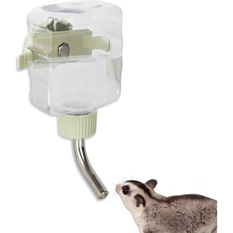 Bouteille d'eau suspendue pour animaux de compagnie, accessoires pour cage de planeur de sucre. Gamelle d'eau en plastique, fontaine à eau pour hamster, hérisson, écureuil, chinchilla (1/4)